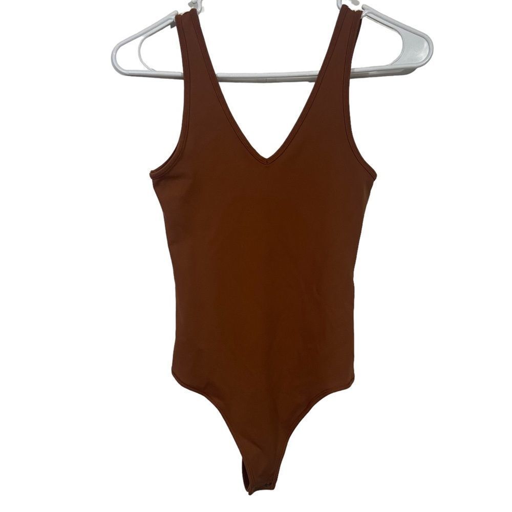 NWOT Abercrombie & Fitch Roasted Brown V-Neck Thong Bodysuit